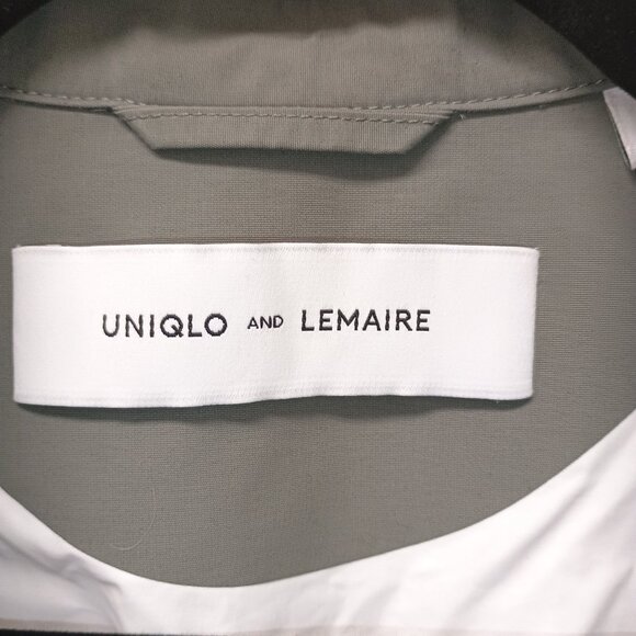 EUC Uniqlo X Lemaire A-Line Collared Belted Gray/Green Raincoast Size Small - Picture 3 of 6